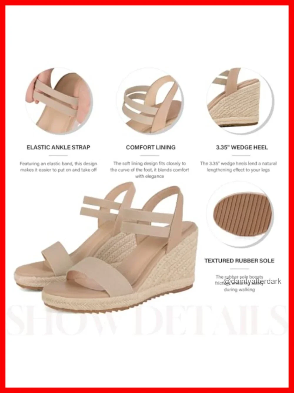 Women's Espadrille Wedge Sandals Elastic Strap Slip On Open Toe Platform Summer
